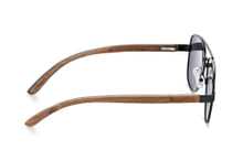 Earth Wood Kotor Sunglasses - Black Metal / Dark Brown Wood