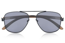 Earth Wood Kotor Sunglasses - Black Metal / Dark Brown Wood